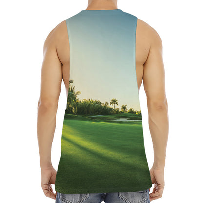 Golf Course Print Men's Muscle Tank Top