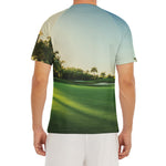 Golf Course Print Men's Short Sleeve Rash Guard