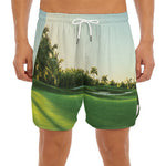 Golf Course Print Men's Split Running Shorts