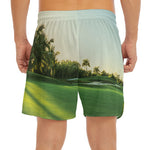 Golf Course Print Men's Split Running Shorts