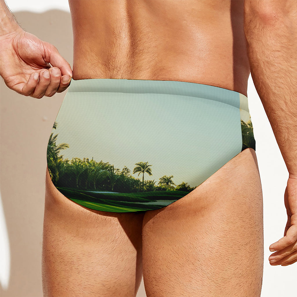 Golf Course Print Men's Swim Briefs