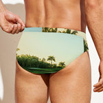 Golf Course Print Men's Swim Briefs