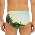 Golf Course Print Men's Triangle Swim Briefs