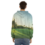 Golf Course Print Men's Velvet Pullover Hoodie