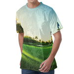 Golf Course Print Men's Velvet T-Shirt