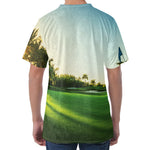 Golf Course Print Men's Velvet T-Shirt