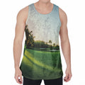 Golf Course Print Men's Velvet Tank Top