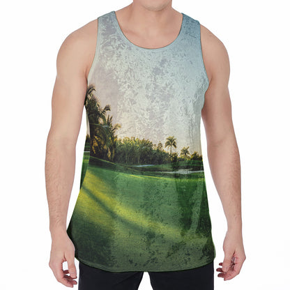 Golf Course Print Men's Velvet Tank Top