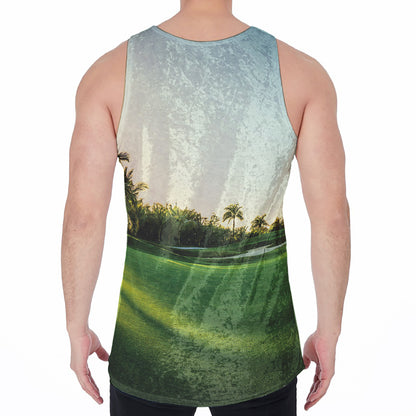Golf Course Print Men's Velvet Tank Top