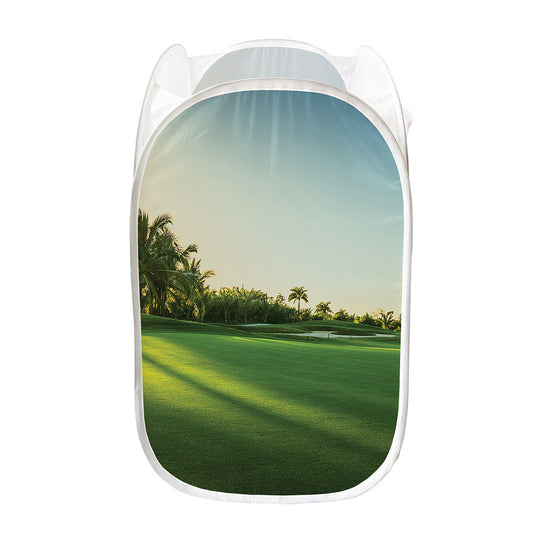 Golf Course Print Mesh Laundry Hamper