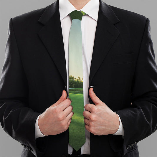 Golf Course Print Necktie