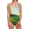 Golf Course Print One Piece Swimsuit