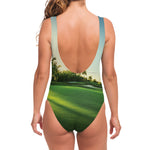 Golf Course Print One Piece Swimsuit