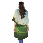 Golf Course Print Open Front Beach Cover Up