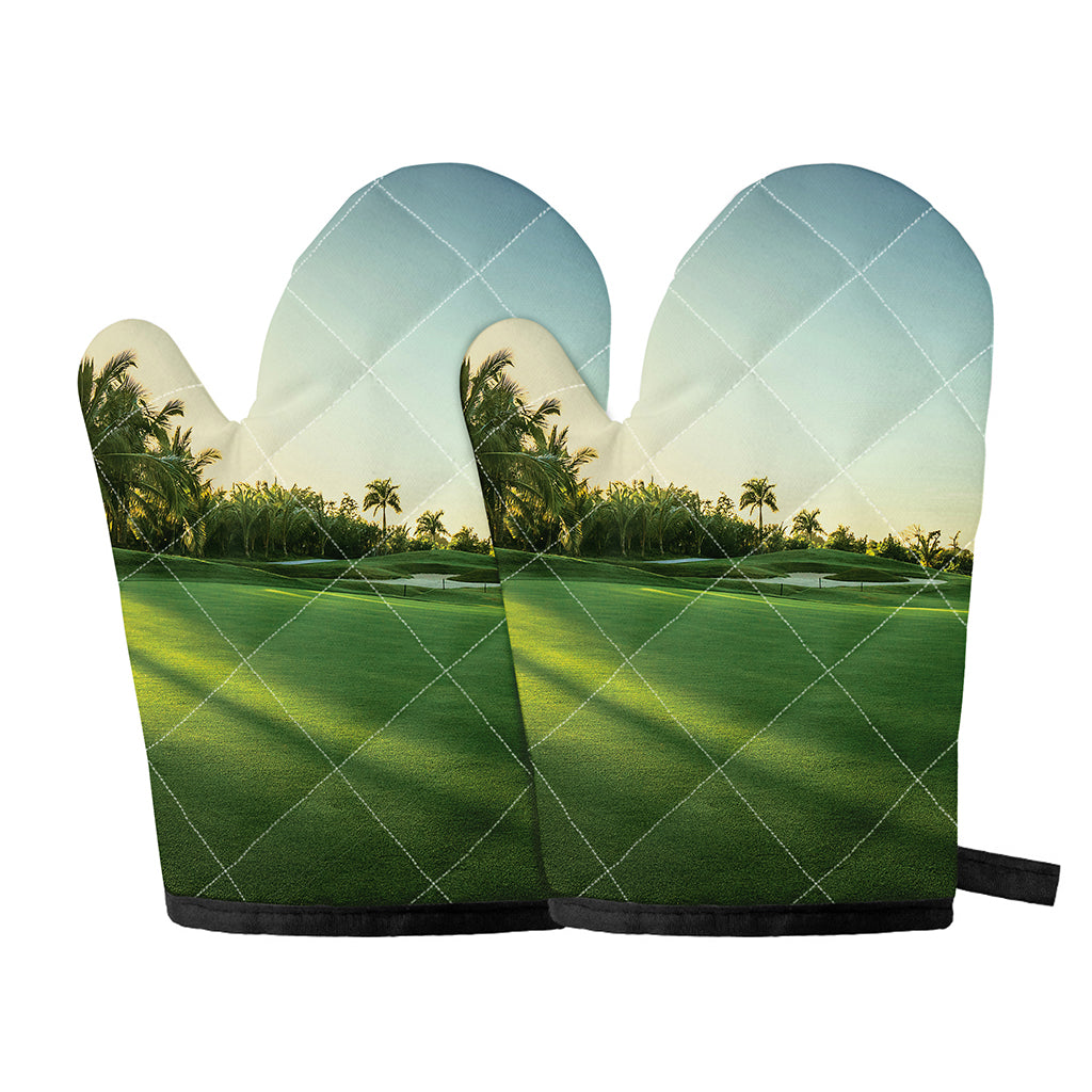 Golf Course Print Oven Mitts