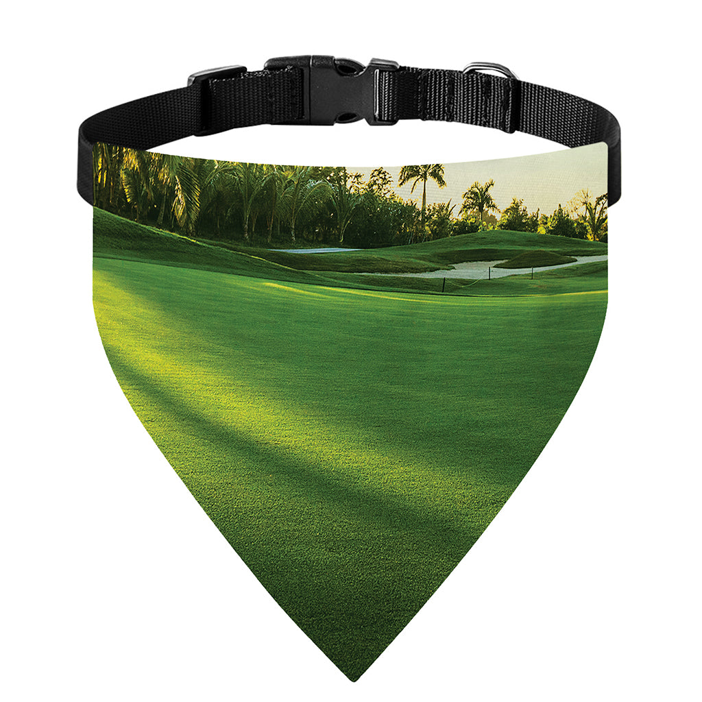 Golf Course Print Over The Collar Dog Bandana