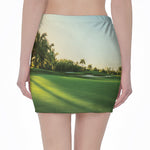 Golf Course Print Pencil Mini Skirt