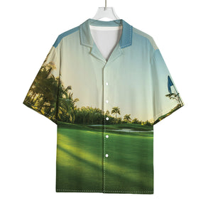 Golf Course Print Rayon Hawaiian Shirt