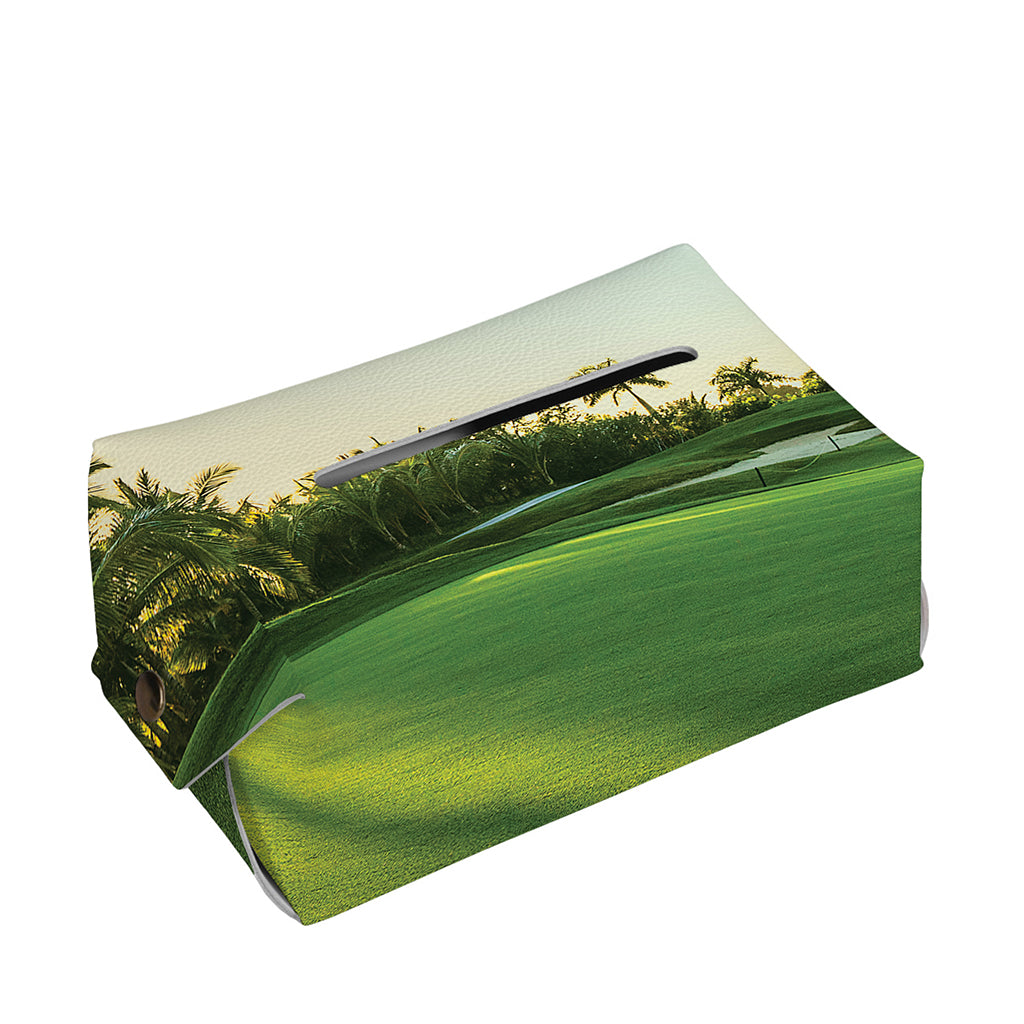 Golf Course Print Rectangle Tissue Box Cover