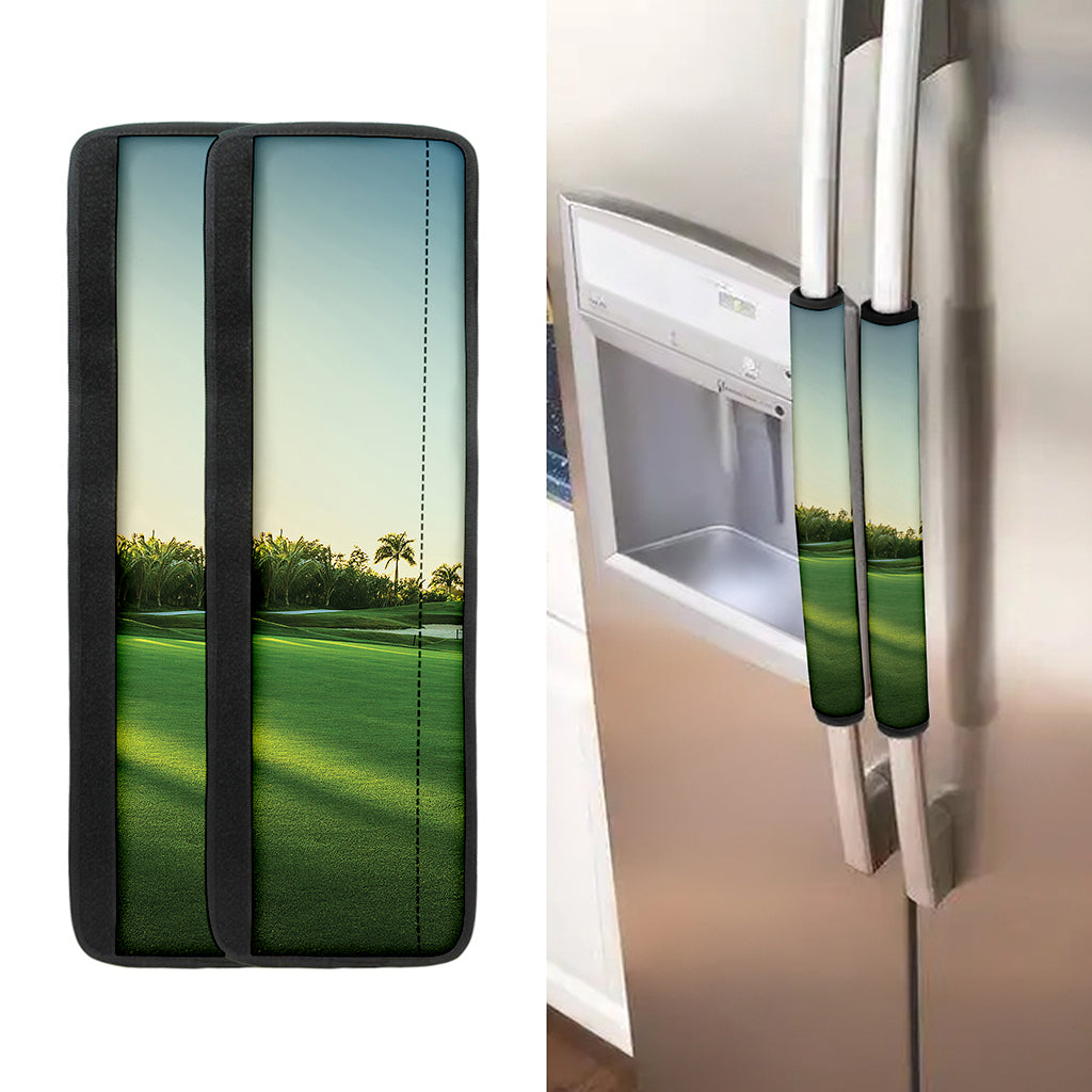 Golf Course Print Refrigerator Handle Covers
