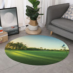 Golf Course Print Round Rug