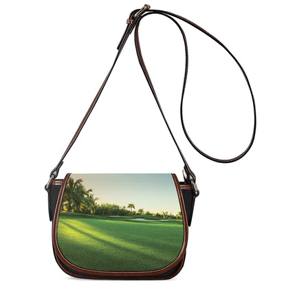 Golf Course Print Saddle Bag