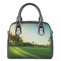 Golf Course Print Shoulder Handbag