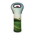 Golf Course Print Single Neoprene Wine Tote