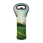 Golf Course Print Single Neoprene Wine Tote