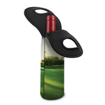 Golf Course Print Single Neoprene Wine Tote