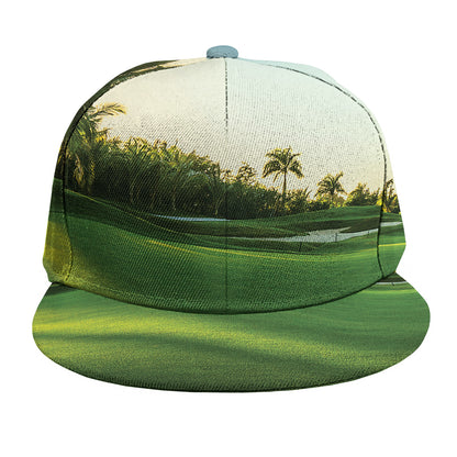 Golf Course Print Snapback Cap