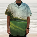 Golf Course Print Textured Short Sleeve Shirt