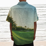 Golf Course Print Textured Short Sleeve Shirt