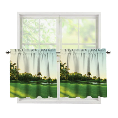 Golf Course Print Tier Curtains