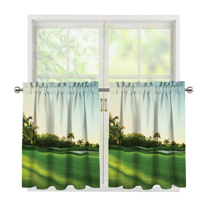 Golf Course Print Tier Curtains