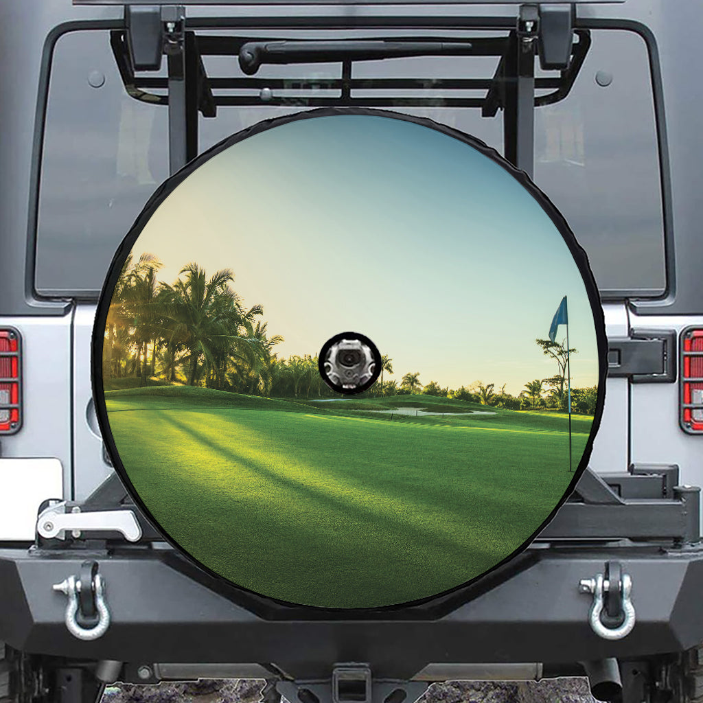 Golf Course Print Tire Cover With Camera Hole