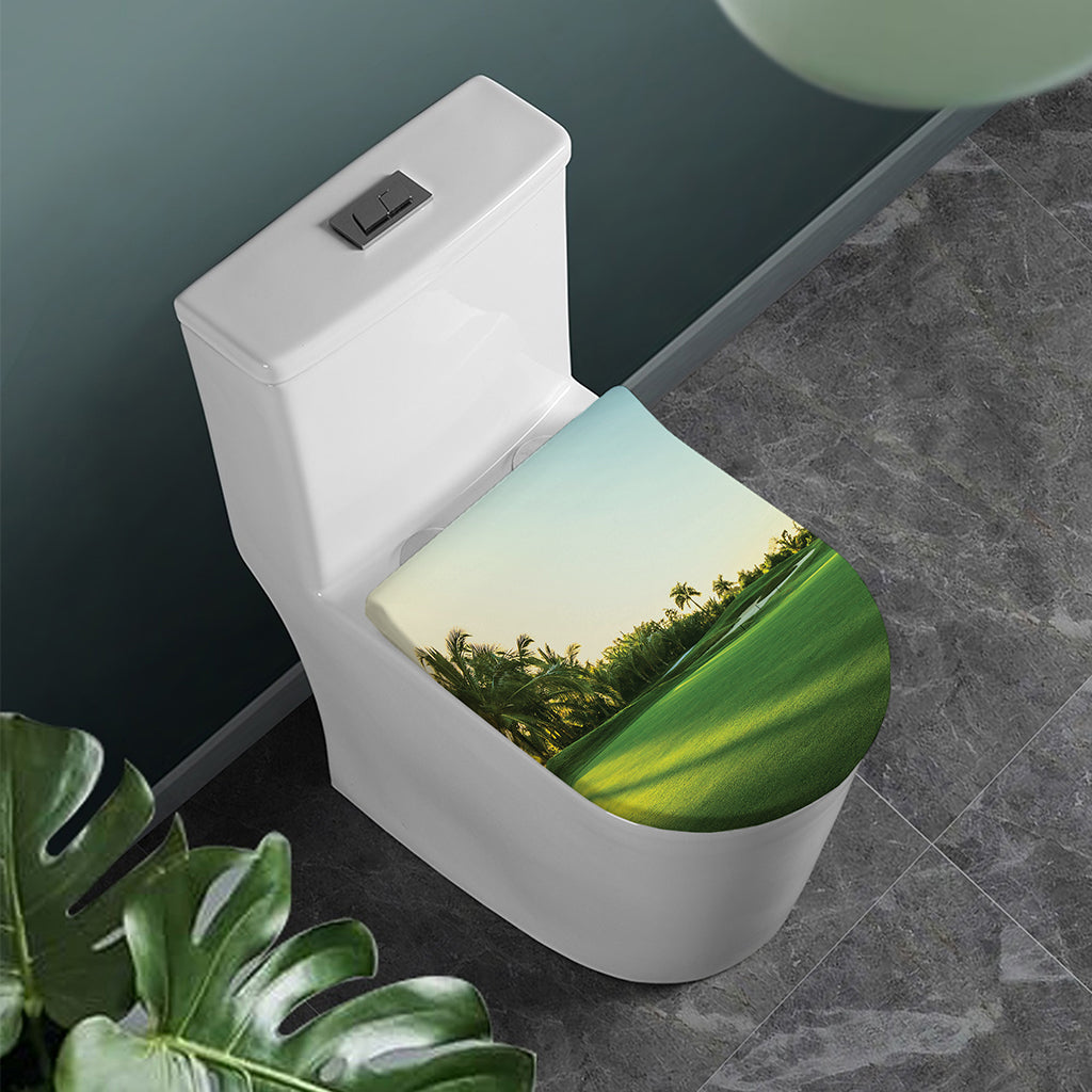 Golf Course Print Toilet Lid Cover