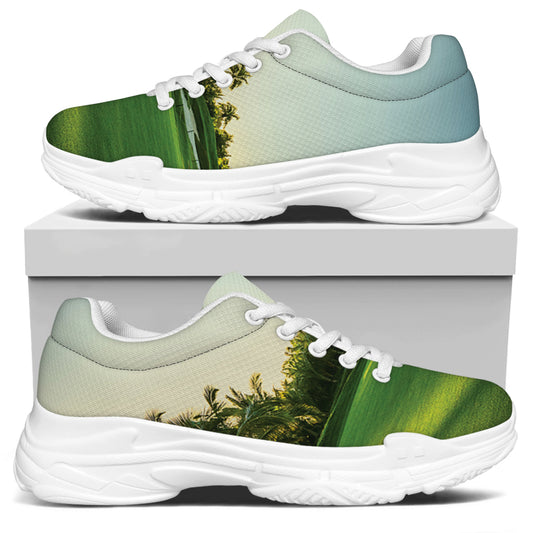 Golf Course Print White Chunky Shoes