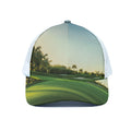 Golf Course Print White Mesh Trucker Hat
