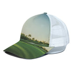 Golf Course Print White Mesh Trucker Cap