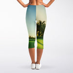 Golf Course Print Women's Capri Leggings