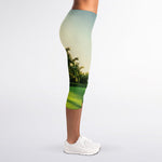 Golf Course Print Women's Capri Leggings