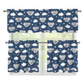Good Night Koala Pattern Print 3 Piece Kitchen Curtains