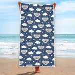 Good Night Koala Pattern Print Beach Towel
