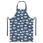 Good Night Koala Pattern Print Bib Apron With Pocket