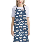Good Night Koala Pattern Print Bib Apron With Pocket