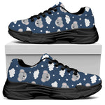 Good Night Koala Pattern Print Black Chunky Shoes