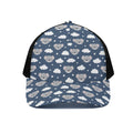 Good Night Koala Pattern Print Black Mesh Trucker Hat