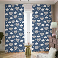 Good Night Koala Pattern Print Dimout Pencil Pleat Curtains