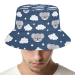 Good Night Koala Pattern Print Bucket Hat